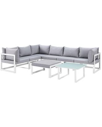 ModWay Fortuna 8Pc Outdoor Patio Aluminum Sectional Sofa Set