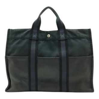 Hermès Pre-owned Tote Bags, female, Black, Size: ONE SIZE Pre-owned Canvas Tote