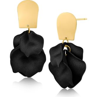 Jardin Ginkgo Leaf Flutter Drop Earrings in Black/Gold at Nordstrom Rack