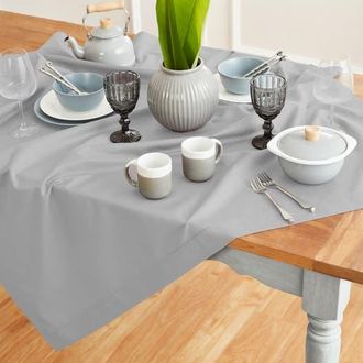 Solino Home Cotton Linen Hemstitch Table Throw, 52 x 52, 52 x 52 in Light Grey at Nordstrom, Size Medium