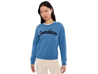 Tommy Bahama Marina Del Mar Sundaze Crew Sweatshirt Womens Sweatshirt Indigo Oasis Wash : LG (US 12-14), Cotton