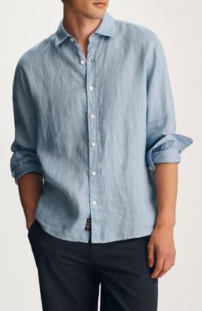 Mavi Regular Fit Linen Button-Up Shirt in Allure at Nordstrom, Size X-Large