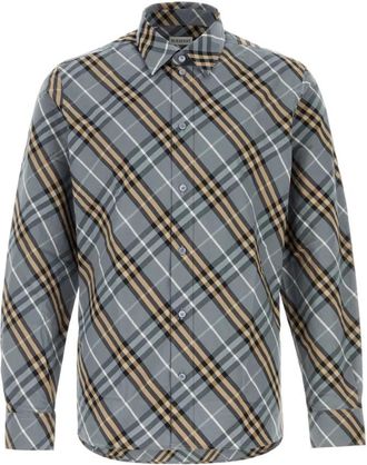 Burberry Geborduurd Poplin Overhemd - Heren - Casual Overhemden - Veelkleurig - M - Katoen - Overhemden