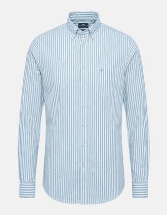 Fynch-Hatton Mens Cotton Oxford Stripe Button Down Shirt New Breeze - Multi - Size: 40/Regular