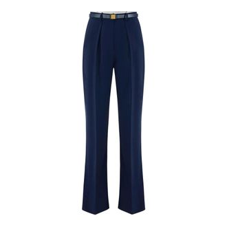 Elisabetta Franchi Dames, Broeken, Blauw, Maat: L Poliester