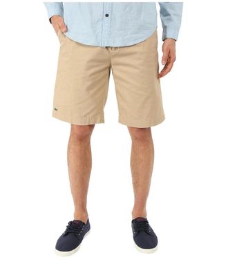 Lacoste Mens Lacoste FH0561-51 Bermuda Shorts Macaroon Brown Cotton Belt Loops JZZ302