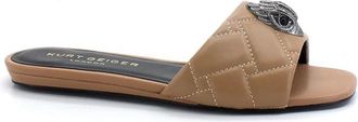 Kurt Geiger Slide Sandal - Dames - Sandalen - Bruin - 39 EU - Leer - Schoenen