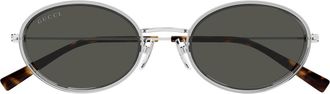 Gucci Gucci Gg1980s Linea Emblem 005 Grey Silver Grey Sunglasses