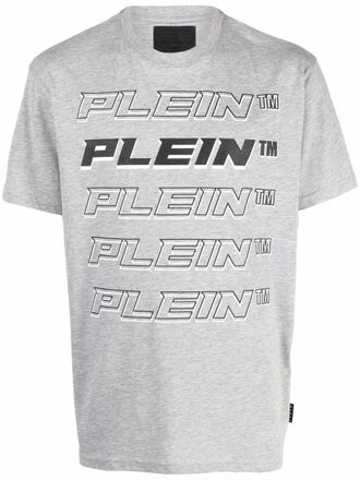 Philipp Plein Plein repeat logo T-shirt - Grey