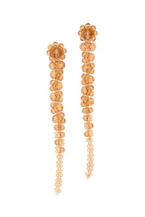 Simone Rocha Beige Drip Crystal Drop Earrings