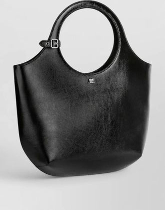 Courr&egrave;ges medium leather tote bag