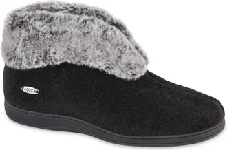 Acorn Womens Chinchilla Slipper Bootie In Black