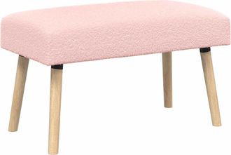 vidaXL Banco Liso Rosa 80 X 40 X 46 Cm Boucl&eacute; Vidaxl
