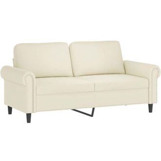 vidaXL Sof&aacute; De 2 Plazas Terciopelo Color Crema 140 Cm Vidaxl