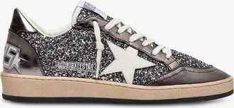 Golden Goose Niedrige Ledersneakers mit Glitzerdetails Ball Star