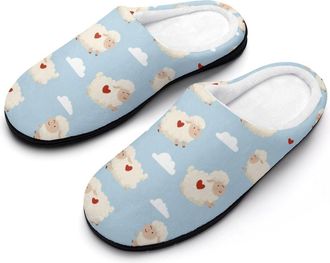 Generic Funny Sheep Pattern Funny Mens Cotton Slippers Soft Non-Slip Rubber Sole House Slipper Indoor Outdoor