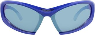 Balenciaga 78mm Geometric Sunglasses in Blue Blue Blue at Nordstrom Rack