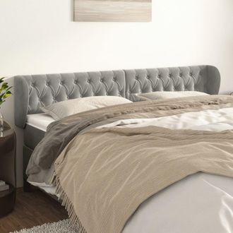 vidaXL Cabecero De Terciopelo Gris Claro 183x23x78/88 Cm Vidaxl