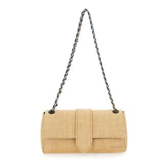 Jacquemus Shoulder Bag With Chain Leather Beige Woman Polyamide