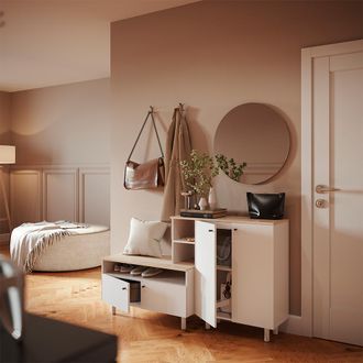 Vicco Armario Elano, Blanco/roble, 140 X 80 Cm, Vicco