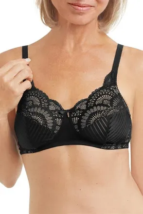 Amoena Karolina Wire-Free Bra in Black/sand at Nordstrom, Size 44Dd