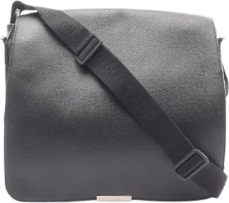Louis Vuitton Pre-owned Cross Body Bags, male, Black, Size: ONE SIZE Pre-owned Victor Leather Nylon Canvas Shoulder Bag