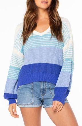 Roxy Vibes Level Stripe Sweater in Surf The Web Tie Dye at Nordstrom, Size X-Small