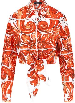 Dolce & Gabbana Camicia Crop Majolica