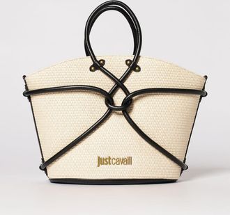 Just Cavalli Borsa a mano in pelle e rafia Just Cavalli