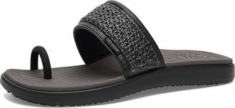 Hey Dude Maui Breeze Toe Loop Womens Sandals Black/Black : 9 M, Textile