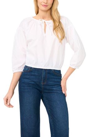 CeCe by Cynthia Steffe Drop Shoulder Split Neck Top in Ultra White at Nordstrom, Size X-Small