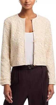 French Connection Geo Shell Textured Jacket In Ecru