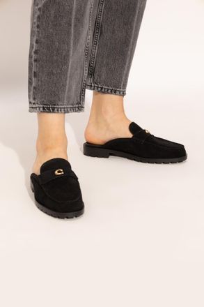 Coach Slides With Logo, Womens, Black
