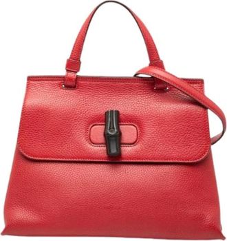 Gucci Pre-owned Handbags, female, Red, Size: ONE SIZE Pre-owned Leather Handbag