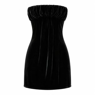 Dolce & Gabbana Abito Corto in Velluto - - Dresses - Donna - Nero - S