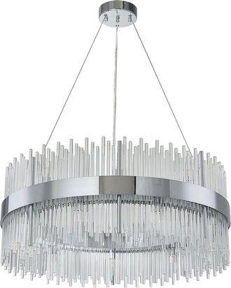 Bethel International Stainless Steel Chandelier With Glass Rods
