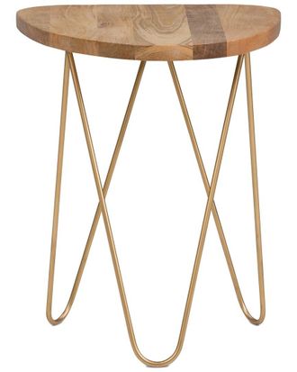 Simpli Home Patrice Modern 18In Metal & Wood Accent Side Table