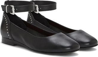 Lucky Brand Melsin Ballet Flats Womens B Black Ankle Strap Shoes HTAT1218