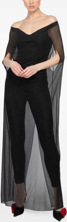 Brandon Maxwell Samira off-shoulder jumpsuit - Zwart