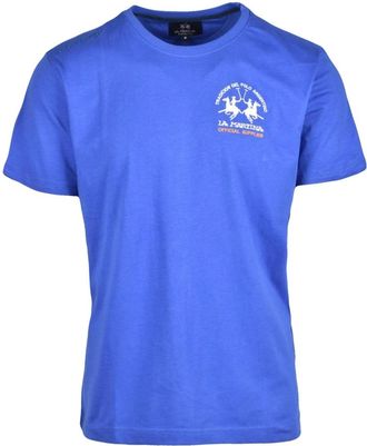 La Martina Tops, Heren, Blauw, XL, Katoen, T-shirt