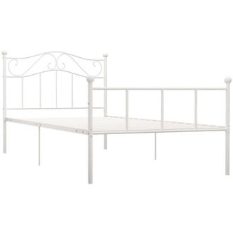 vidaXL 284517 Bed Frame without Mattress White Metal 100x200 cm Vidaxl