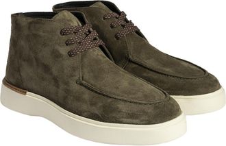 Desa Man Boots - Leather Upper, Lace-Up, Flat Heel, Easy On/Off, Breathable | Green - 41