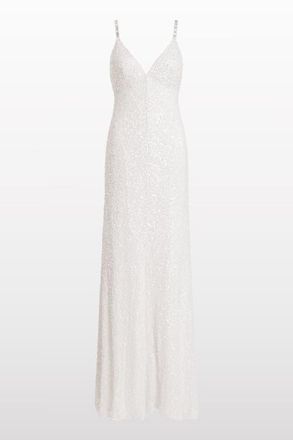 Jenny Packham Nora Sequin-Embellished Gown in Ivory at Nordstrom, Size 14 Uk