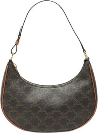 Celine Pre-owned Ava Schoudertas - Dames - Vintage Schoudertas - Bruin - ONE Size - Leer - Vintage