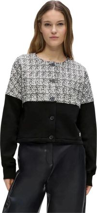 Karl Lagerfeld Pareldetails Boucl&eacute; Jas - Dames - Jassen - Zwart - Maat: S Katoen