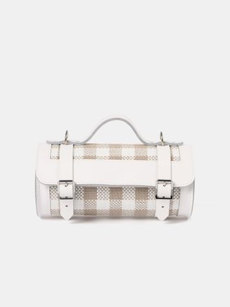 The Cambridge Satchel Company The Mini Bowls Bag - Taupe Plaid & Brilliant White