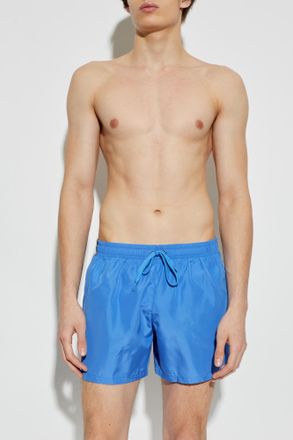 Moschino Swim Shorts With Logo, Mens, Blue