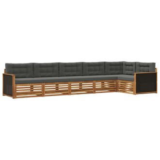 vidaXL Conjunto De Sof&aacute;s De Exterior 6 Pcs Natural Y Antracita Vidaxl