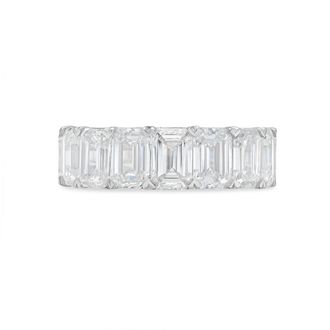 Diana M. Jewels Platinum lab grown emerald cut diamond eternity band weighing 11.10 cts tw