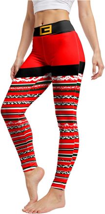 Generic Womens Christmas Leggings High Waisted Elastic Waistband with Festive Xmas Patterns Including Santa Reindeer Snowflakes Ideal for Yoga Running Gym Wor